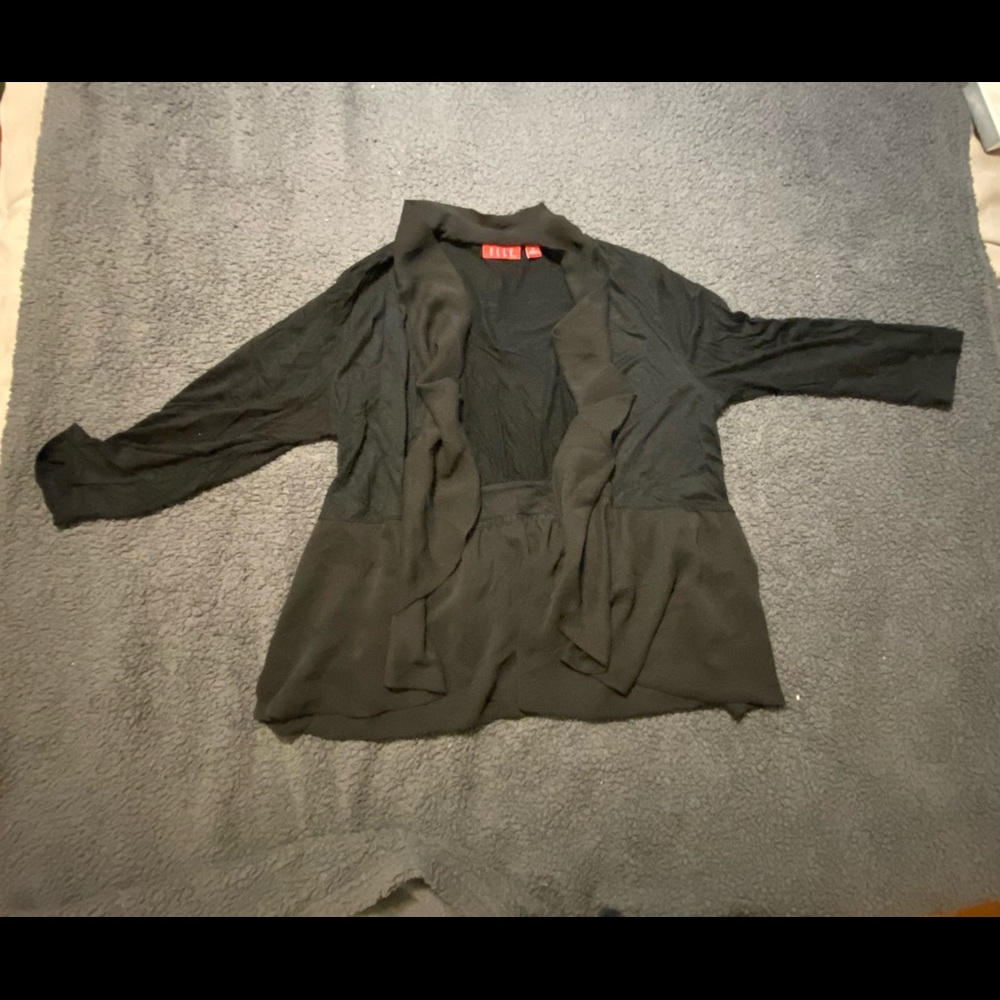 Elle chiffon trimmed cardigan